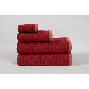 Serviette De Bain Jaquard - Bordeaux