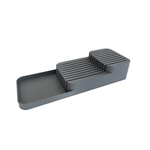 Organisateur De Couteaux À 2 Niveaux - Gris Rangement cuisine