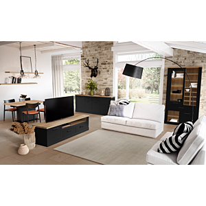Grande Vitrine Black Duro - Chêne / Noir