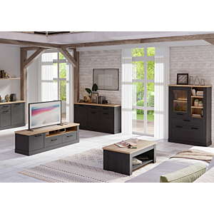 Table Basse Black Duro Avec Plateau Relevable - Chêne / Noir