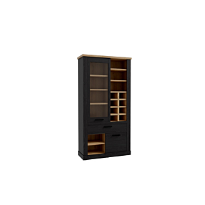 Grande Vitrine Black Duro - Chêne / Noir Soldes été