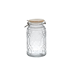 Bocal Conservation 2,3L Avec Couvercle Bois - Blanc Soldes été vague 2