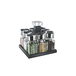 Carrousel Carré 8 Pots Avec Couvercles Plastiques - Blanc Art de la table