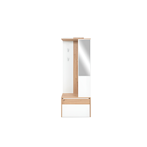 Vestiaire Compact Gera 1 Abattant + 1 Miroir - Blanc / Chêne
