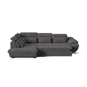 Canapé D'Angle Gauche Infinity Avec Fonction Lit Et Rangement - Gris Foncé