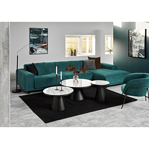 Table Ronde Soli 85X40Cm - Blanc / Noir