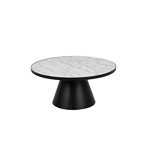 Table Ronde Soli 85X40Cm - Blanc / Noir