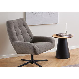 Table Ronde Soli 45X48Cm - Noir / Bois