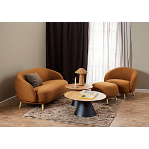 Table Ronde Soli 65X43Cm – Noir / Bois