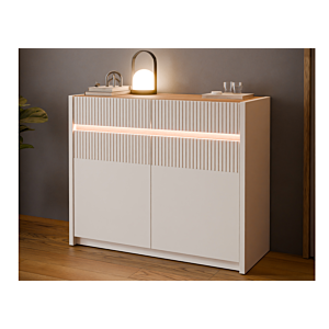 Buffet Bas Oak Squere 2 Portes – Beige