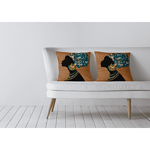 Coussin Femme Africaine 45X45Cm – Multicouleur
