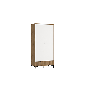 Armoire Ricko 2 Portes + 2 Tiroirs - Chêne / Blanc Chambre enfant