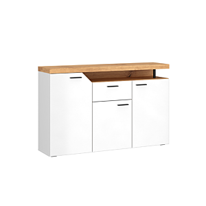 Commode Nico - Blanc / Chêne Soldes été vague 2