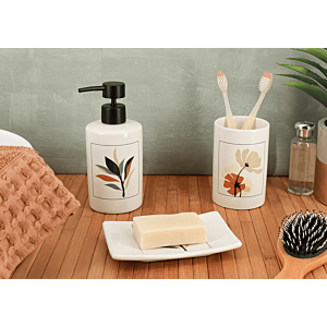 Porte Savon En Dolomite Flora - Blanc