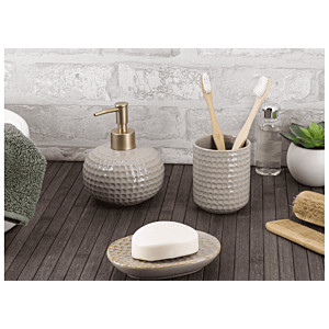 Porte Savon Ecaille En Grès Laqué - Beige