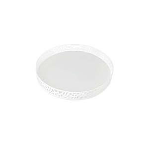 Plat De Presentation Zine Circulaire 30Cm - Blanc