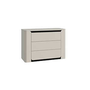 Commode Vodol 3 Tiroirs - Blanc / Noir Chambre double