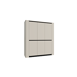 Armoire Vodol Avec 3 Portes - Blanc / Noir