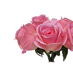 Bouquet De Roses Artificielles 26Cm - Rose