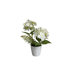 Plante Artificielle Hortensia Avec Pot 32Cm - Blanc Offres Ramadanesques