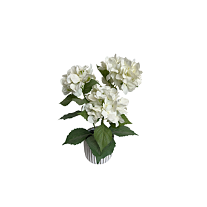 Plante Artificielle Hortensia Blanche Avec Pot 40Cm - Blanc Offres Ramadanesques