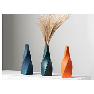 Vase Torsade 9.3X23.2X2.2 Cm - Bleu