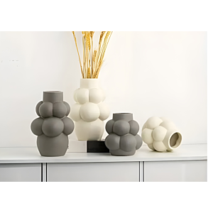 Vase Bubble Mat 13X14.5X6Cm - Gris Clair