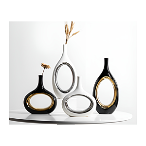 Vase Ajouré 20X23.2X2.3Cm – Noir/Doré