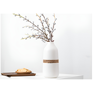 Vase Decoratif À Bande - Blanc