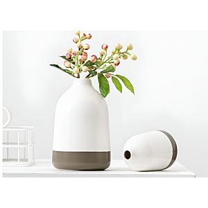Vase 6.5X10X2 Cm - Gris/Blanc