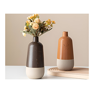 Vase Bicolore Mouchete 10X22.2X2.2 Cm - Marron