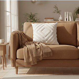 Coussin Décoratif Losange 45*45 Cm Avec Zip - Écru
