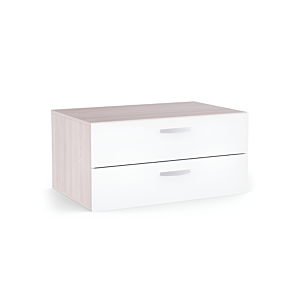 Meuble Multifonctions Nano 2 Tiroirs - Blanc / Chêne Soldes été vague 2