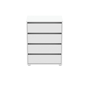 Commode Blokty 4 Tiroirs - Blanc