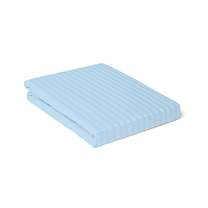 Parure De Draps Rayée Satinée - Bleu Ciel Textile