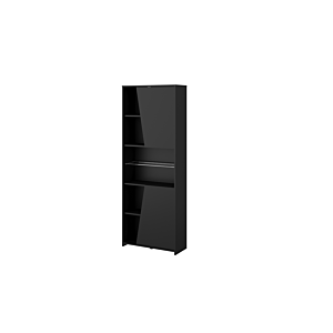 Bibliothèque New Legend 6 Niches + 2 Portes + Led - Noir Bureau Junior