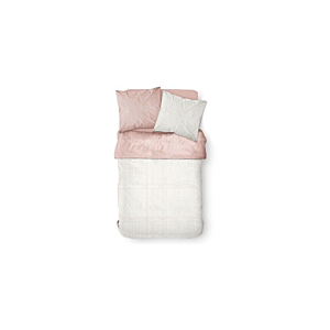 Parure De Lit Imprimé Géométrique 240X220Cm - Rose Essentiel HIVER