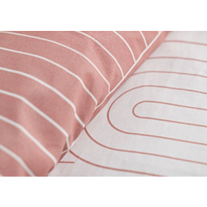 Parure De Lit Imprimé Géométrique 240X220Cm - Rose
