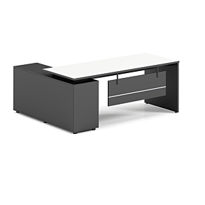 Bureau Respect Avec Crédence 180cm – Blanc