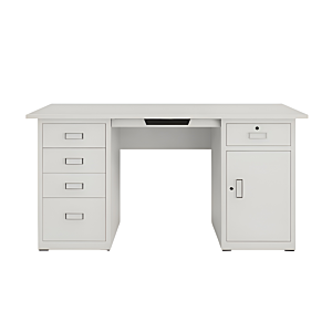 Bureau 160X70X74 + Caisson Integré Solidis - Blanc Crème