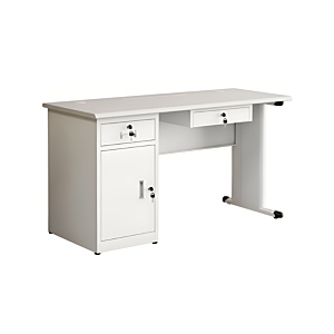 Bureau 140X70X74 + Caisson Integré Solidis - Blanc Crème