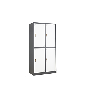 Casier Solidis 4 Portes Avec Serrures - Blanc / Gris