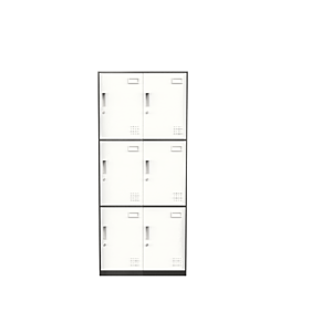 Casier Solidis 6 Portes Avec Serrures - Blanc / Gris
