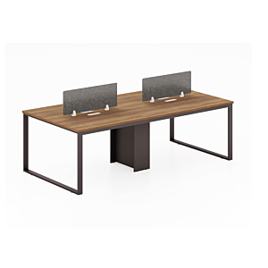 Workstation Start Pro 4 Places - Noyer/Gris