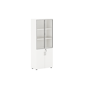 Élément De Rangement 2 Portes Vitrées Polar Pro - Blanc Armoires et Bibliothèques de Bureau