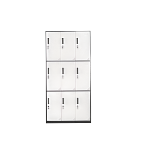 Casier Solidis 9 Portes Avec Serrures - Blanc/Gris