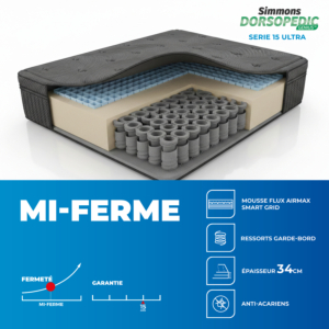 Matelas Dorsopedic Serie 15 Ultra - Gris Essentiel HIVER