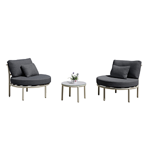 Set Balcon Comfort Zone 2 Fauteuils + Table - Gris Foncé Meuble extérieur