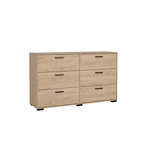 Double Commode Sofia 6 Tiroirs - Chêne