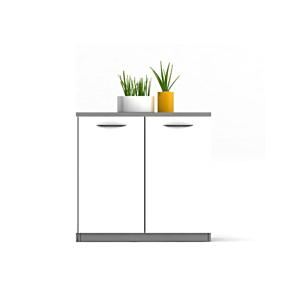 Élément De Rangement Moyen Team 80X40X80Cm - Blanc / Gris BUREAUTIQUE PROFESSIONNELLE